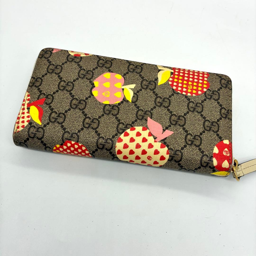 美品】グッチ 長財布 レ ポム ラウンドファスナー GGスプリーム PVC