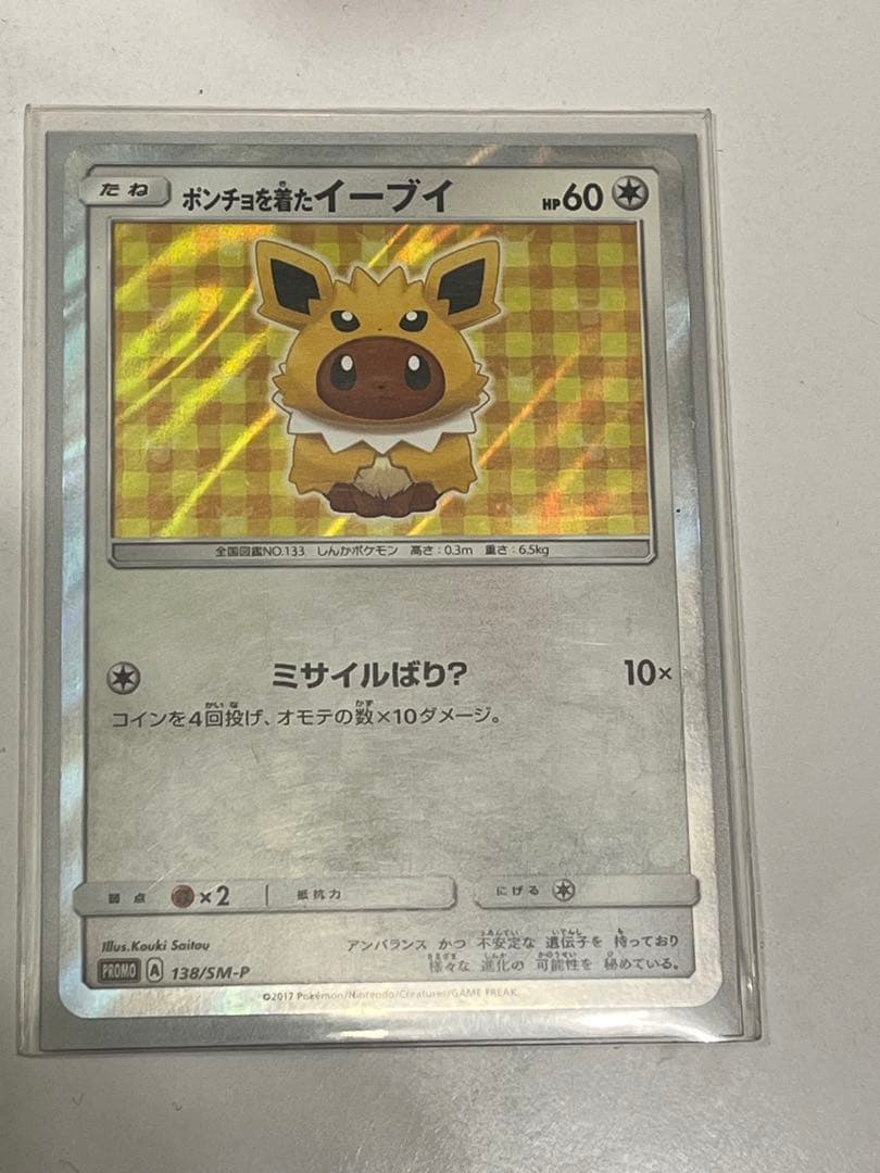 ポンチョを着たイーブイ サンダース 目立つ傷などなし