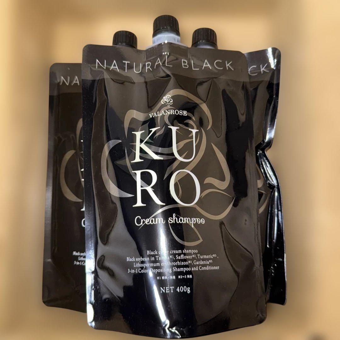 バランローズ　新品　KUROクリームシャンプー　ナチュラルブラック400g×3袋