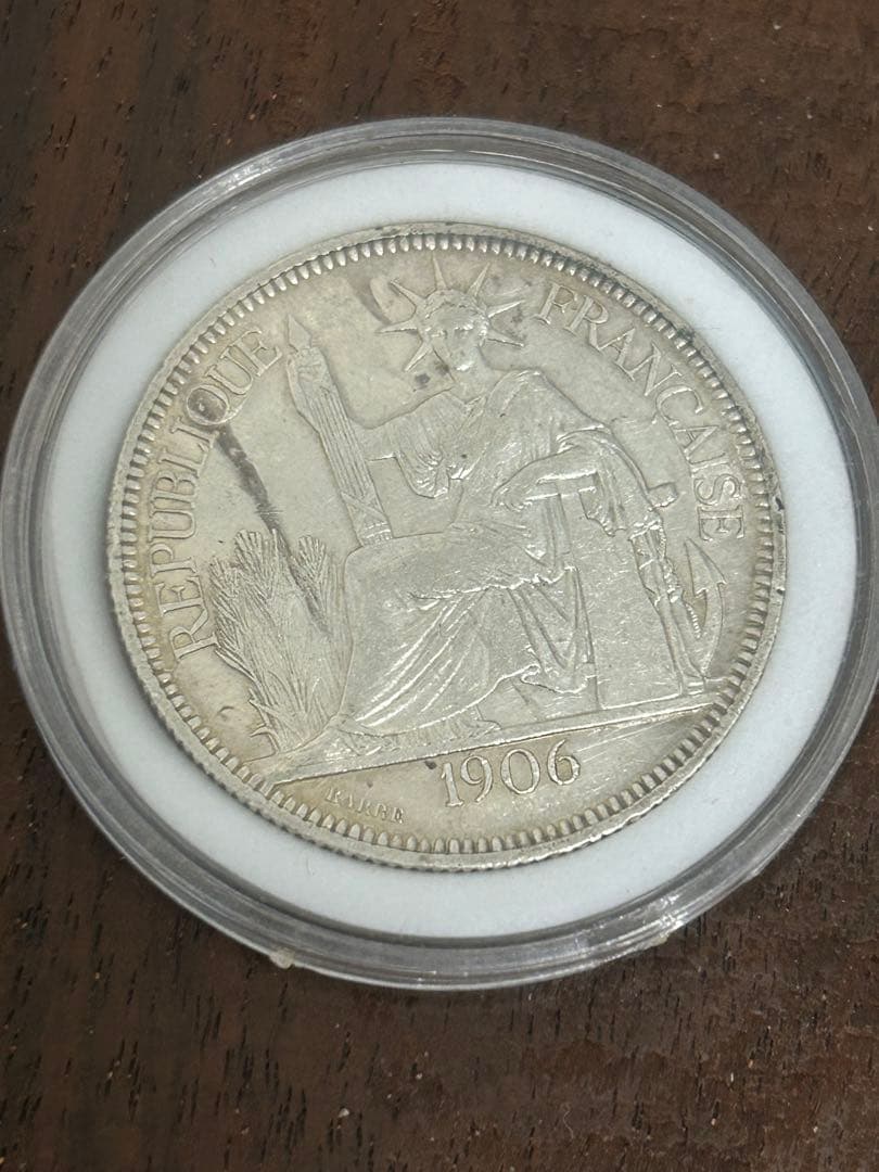 1 ピアストル大型銀貨】フランス領インドシナ 1906年 - メルカリ