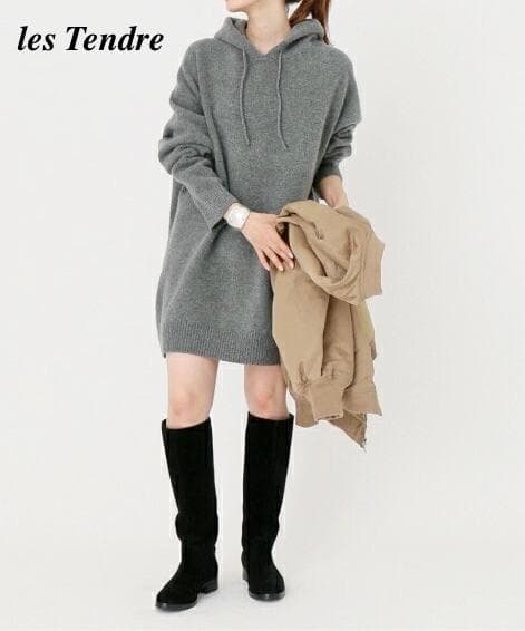 les Tendre BIG HOODIE カシミヤ混 ウールパーカー