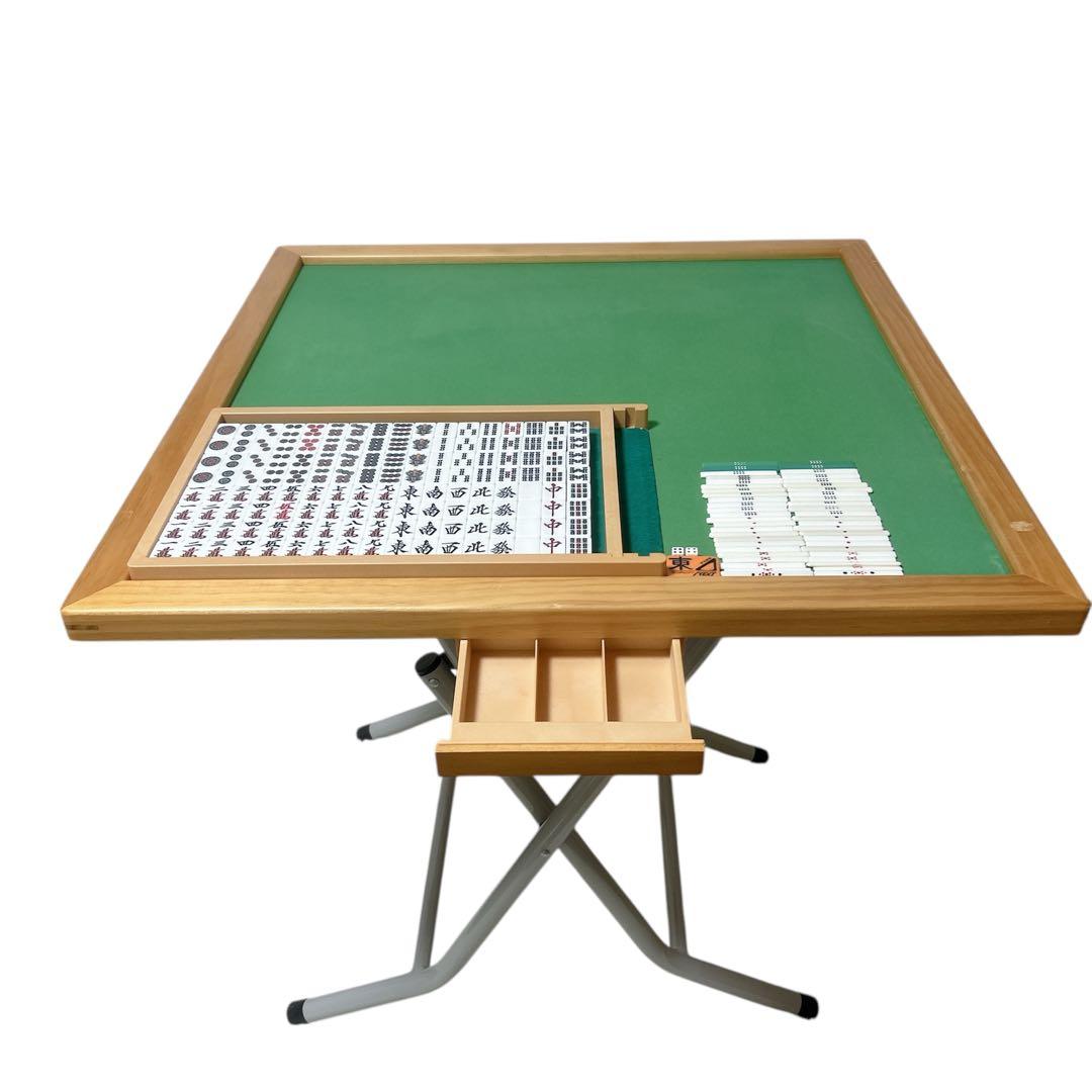 卓上麻雀　雀卓　麻雀　麻雀セット　手打ち麻雀　折りたたみ式　麻雀牌 麻雀牌（竹）折り畳み式麻雀卓のセット : マルシンねっとサービス