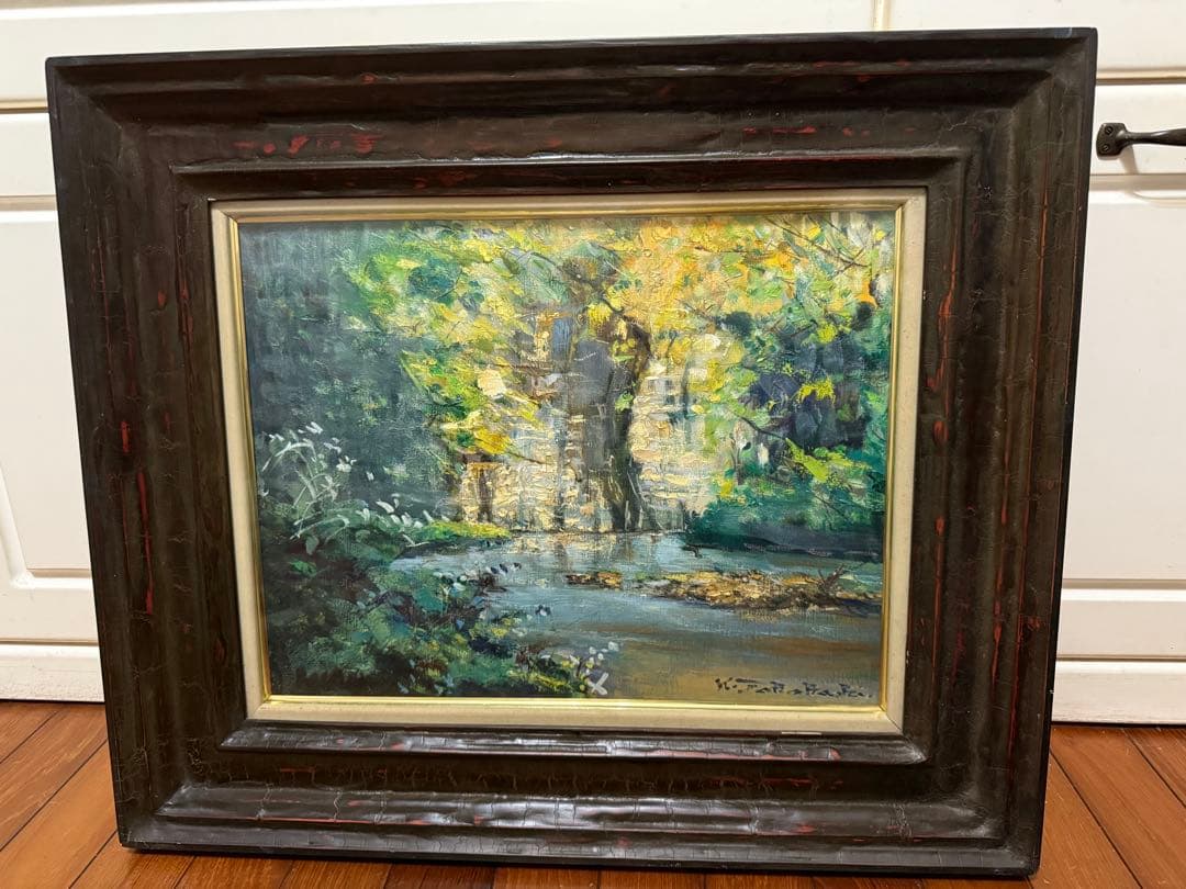 100.「清流の奥入瀬」髙橋一善 油絵