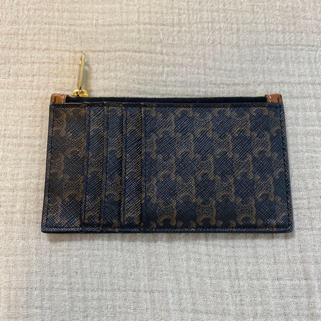 CELINE ダークブラウン レザー カードケース CELINEのダークブラウン
