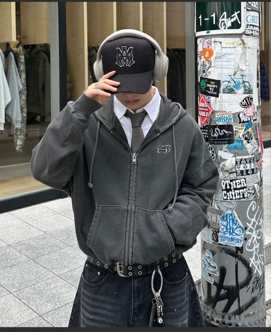 ADAMASTE ダブルジップパーカー　フーディー