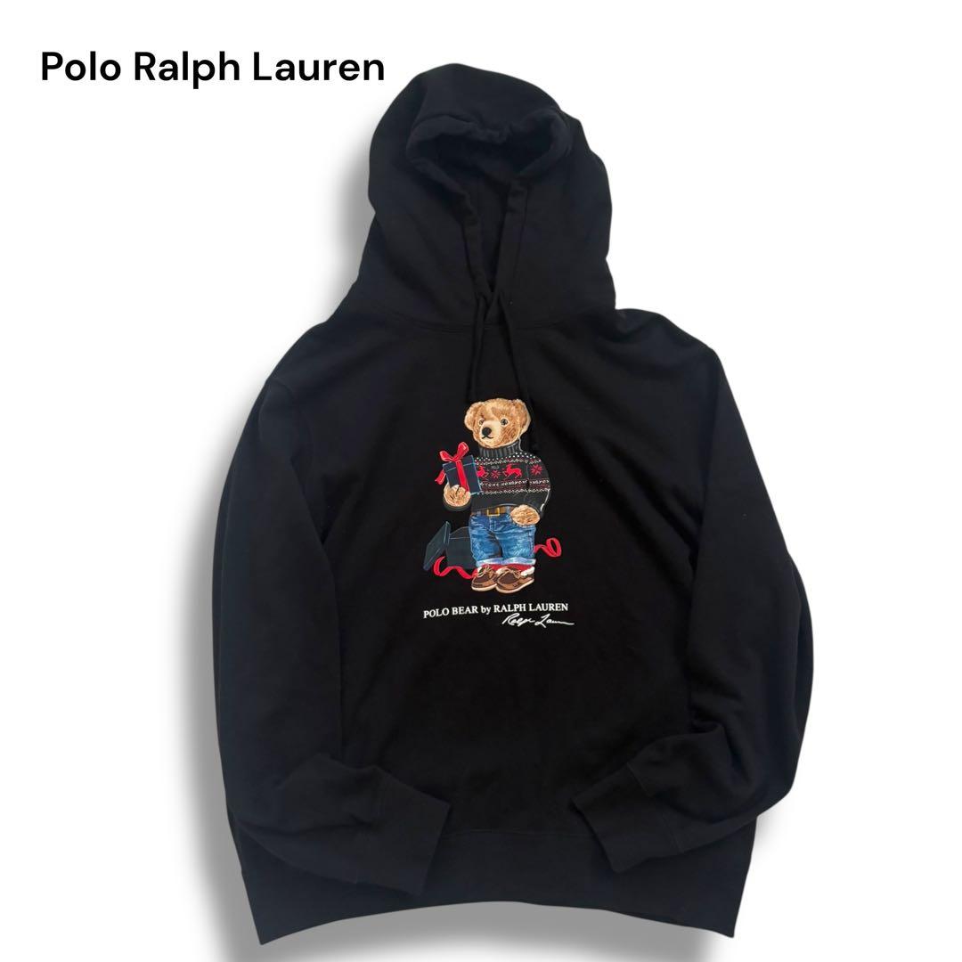 ラルフローレン ブラックパーカー XL メンズ 現行タグ ポロベア