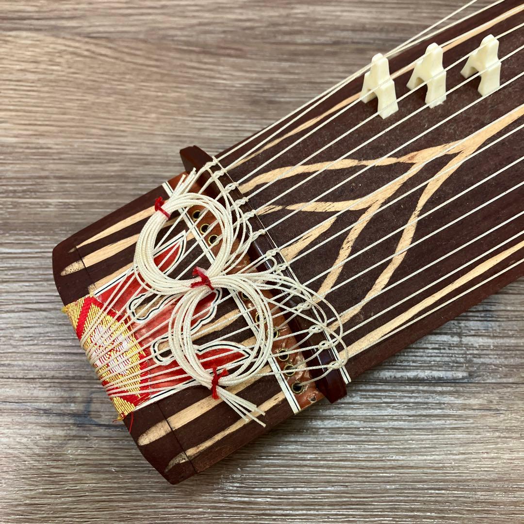 昭和レトロ ミニ琴 13弦 お琴 楽譜 元箱付き 弦楽器 伝統工芸 和