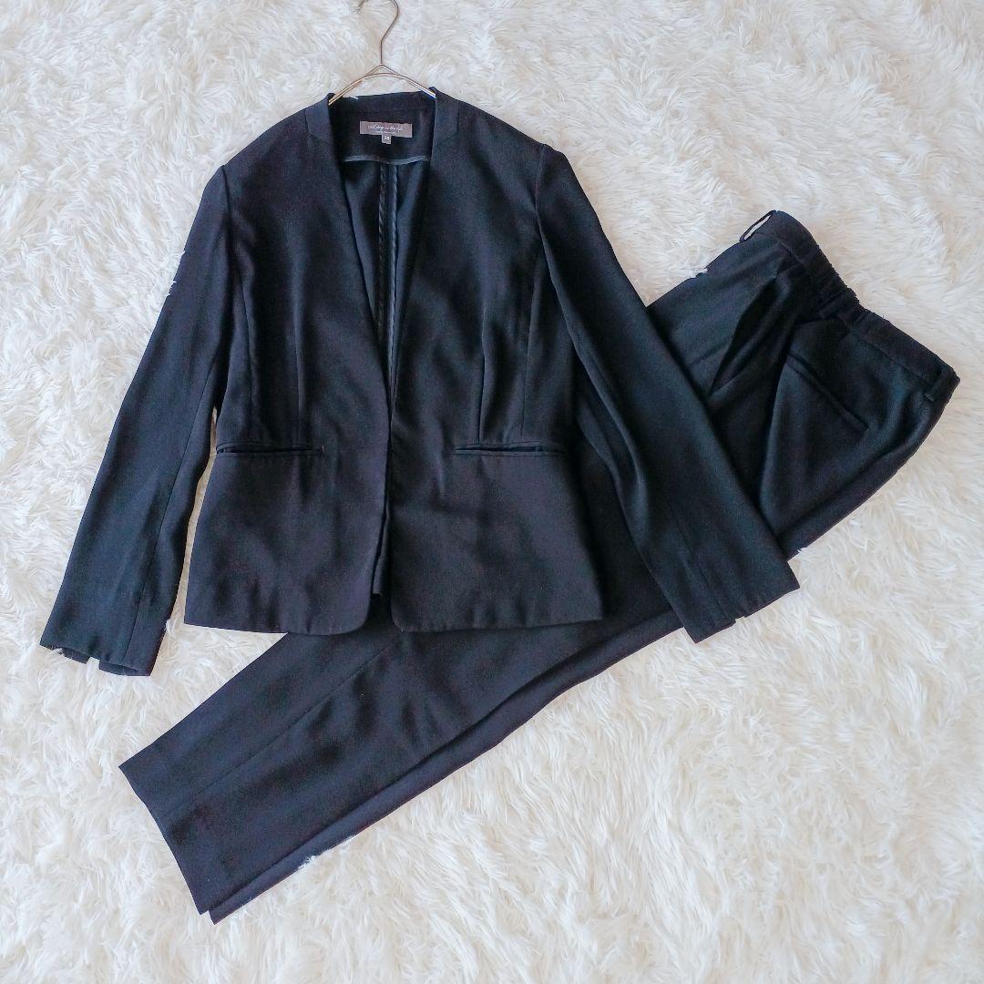 UNITED ARROWS パンツセットアップノーカラー ウォッシャブル 38 ダブルクロス ノープリーツ パンツ UA COZY ウォッシャブル 2WAY