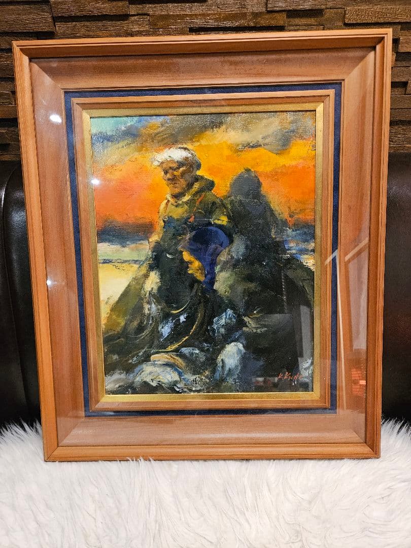 工藤和男「明け海の群像」油彩 F6号 創元会元会長 労働者の賛歌 逸品 一枚の絵