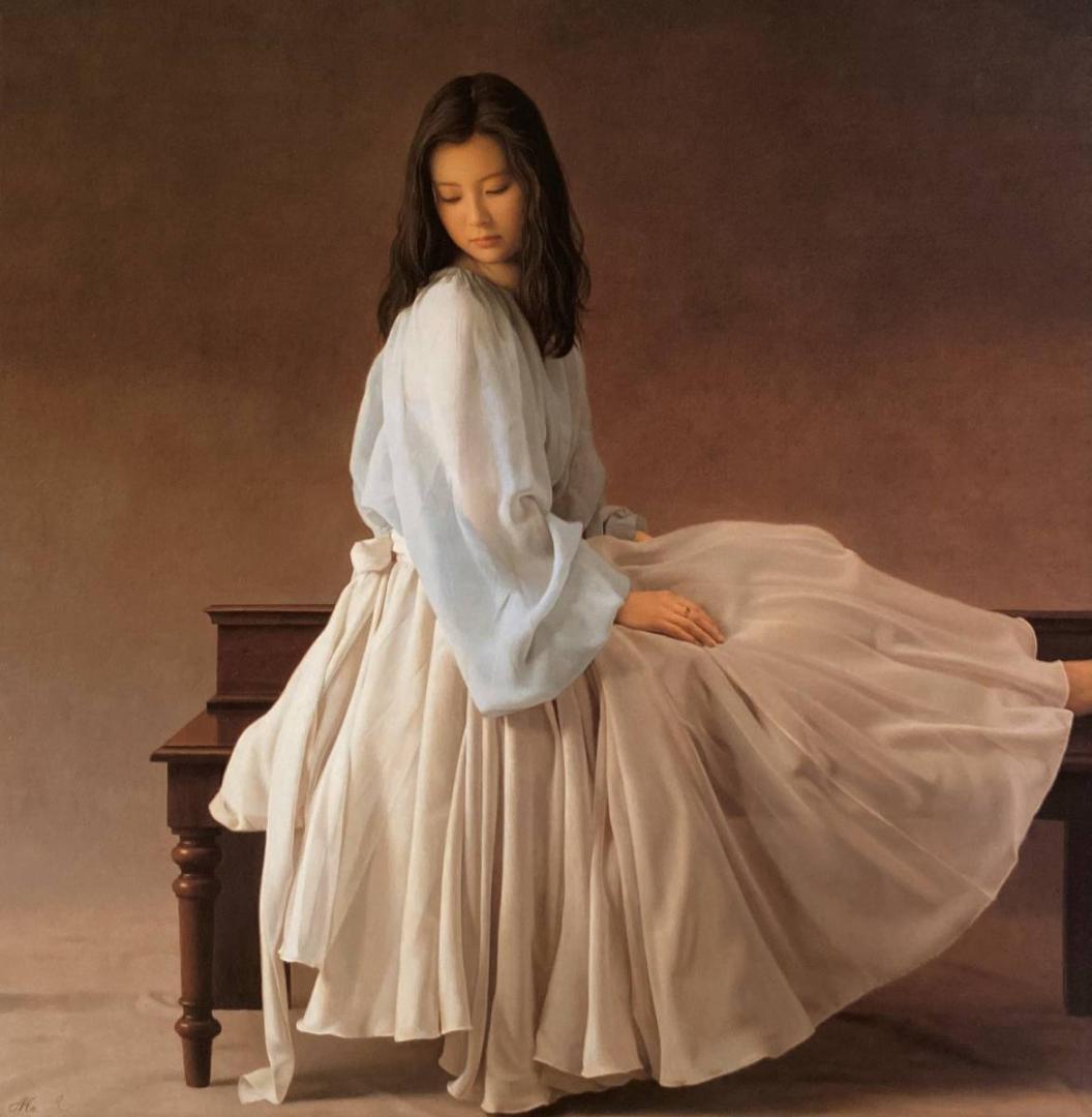 森本草介、「未来」、希少な画集の額装画、オーダーマット付・日本製新品額入り