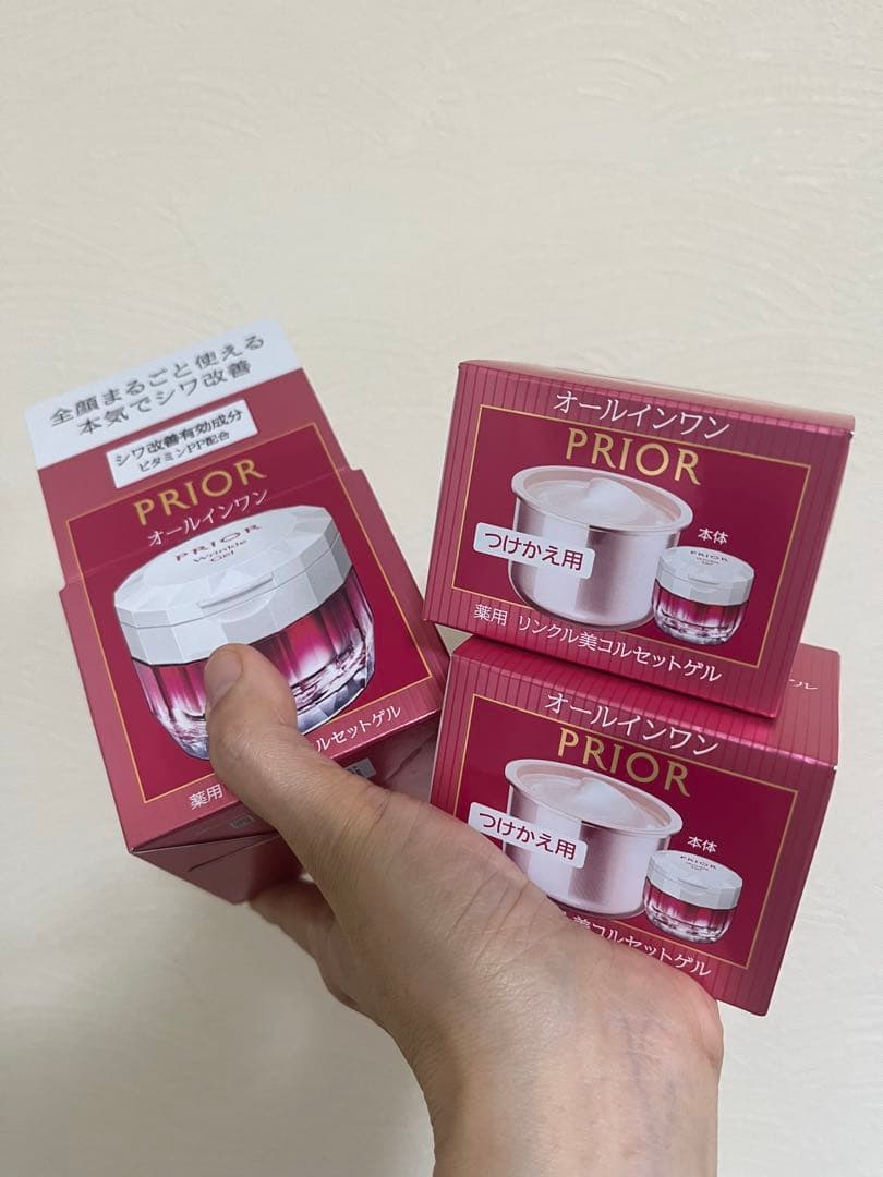 PRIOR薬用 リンクル美コルセットゲル 90g 本体＋レフィル*2三点セット
