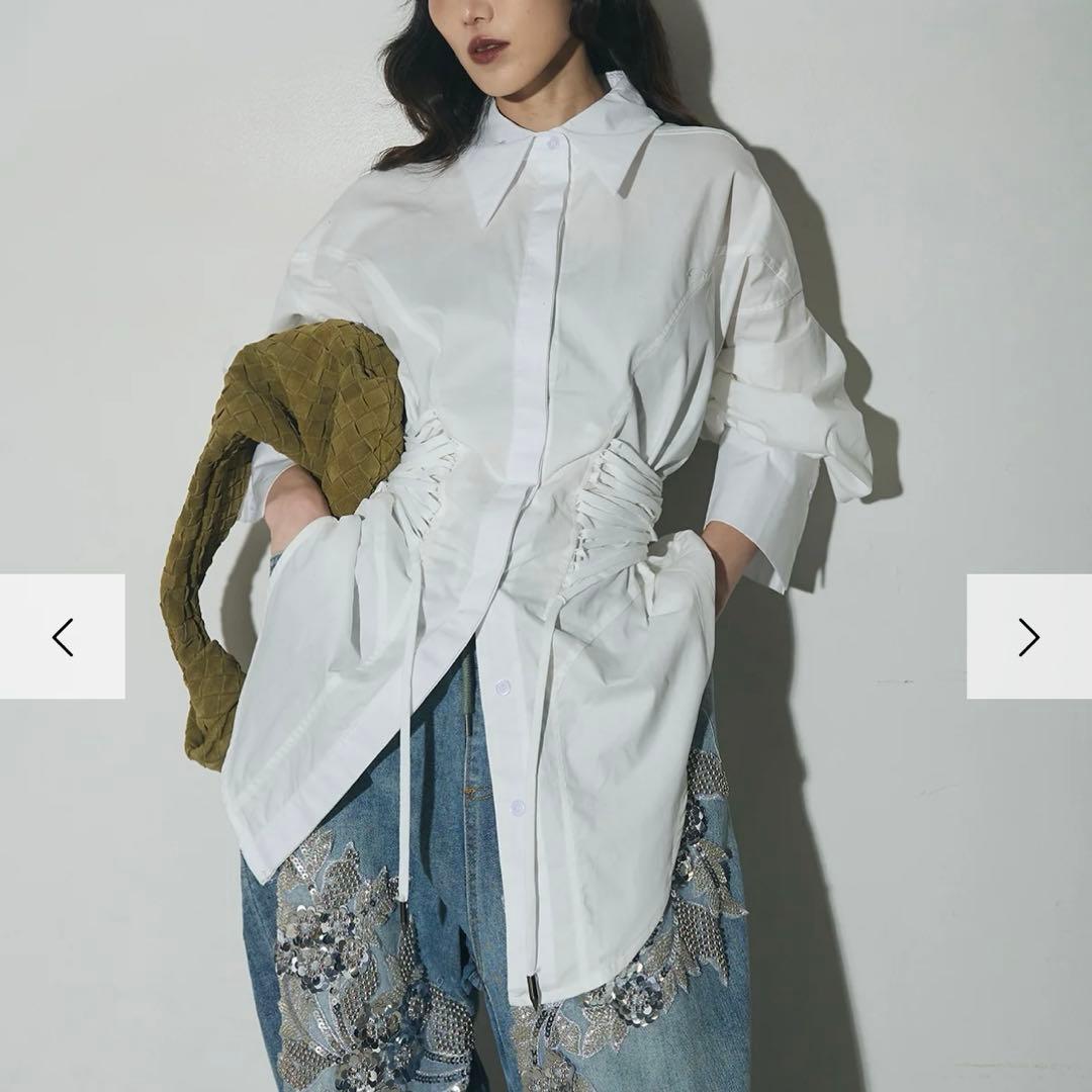 andrea&co ウエストレースアップブラウス