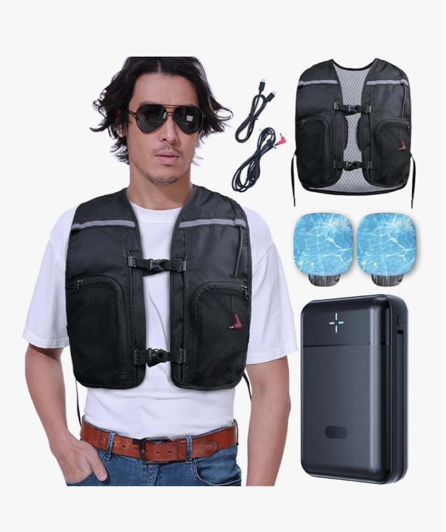 訳あり♥ペルチェ ベスト 空調水冷服 22000mAh大容量バッテリー