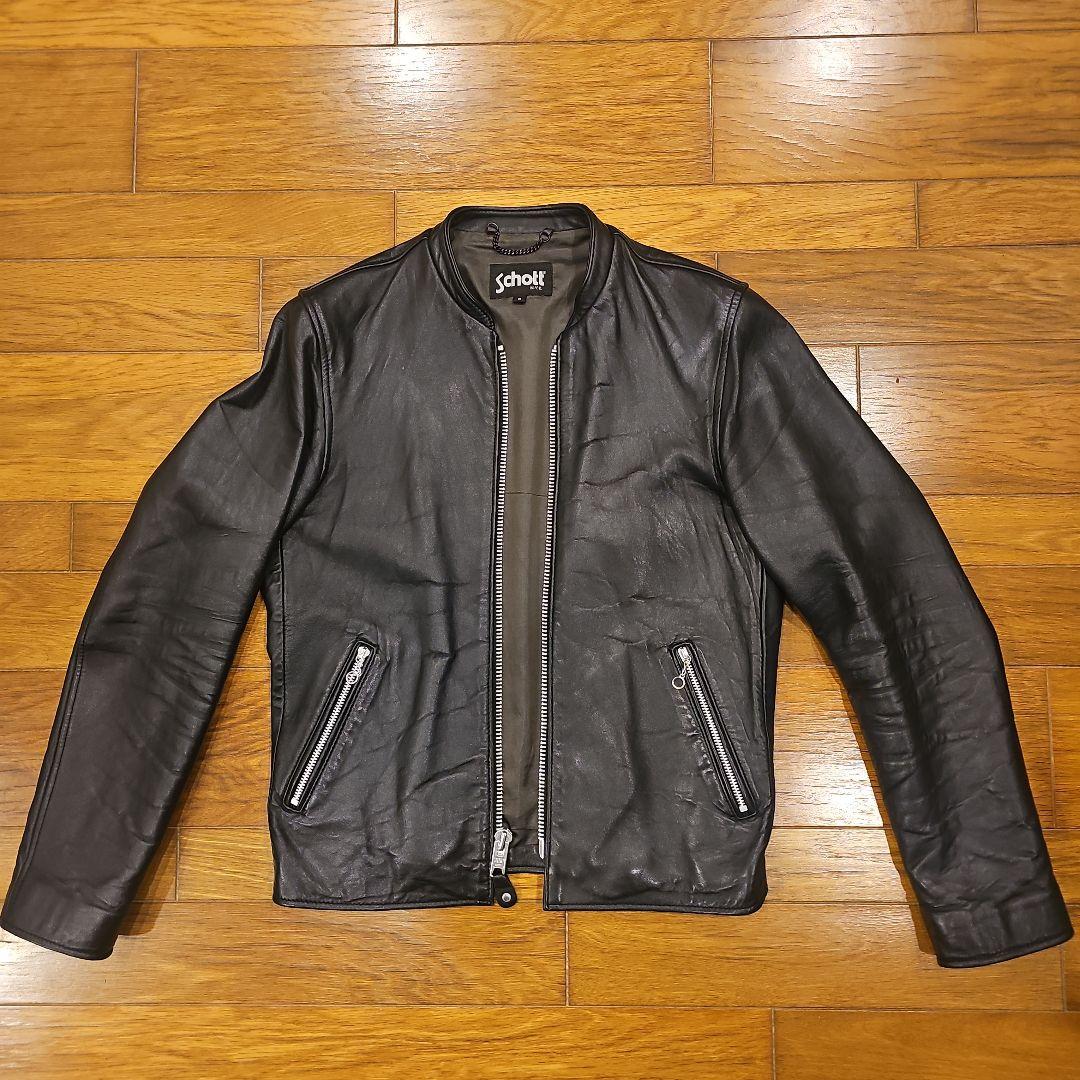 ニックネーム　Schott ブラックレザー シングルライダース