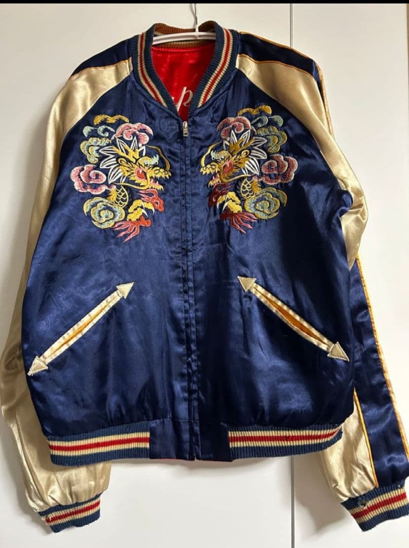 テーラー東洋　Mサイズ　龍刺繍　リバーシブル　スカジャン