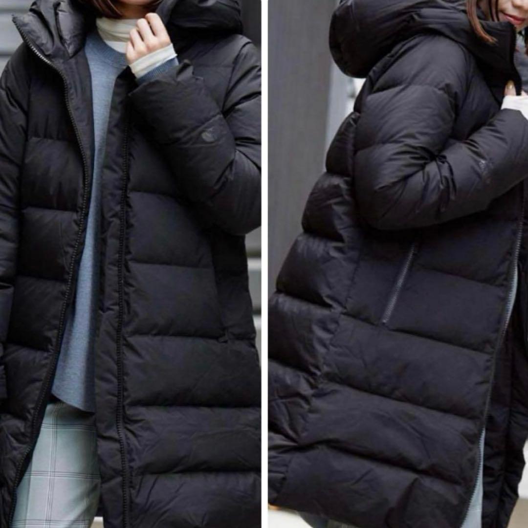 美品◆THE NORTH FACE ウィンドストッパー ダウンシェルコート 紺