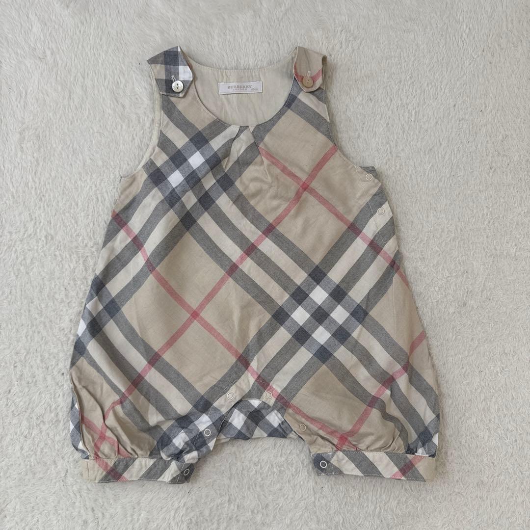 き　BURBERRY チェック柄ロンパース 80cm 美品