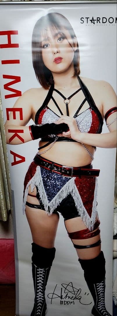 女子プロレス　スターダム　ひめか　等身大 タペストリー　中古品