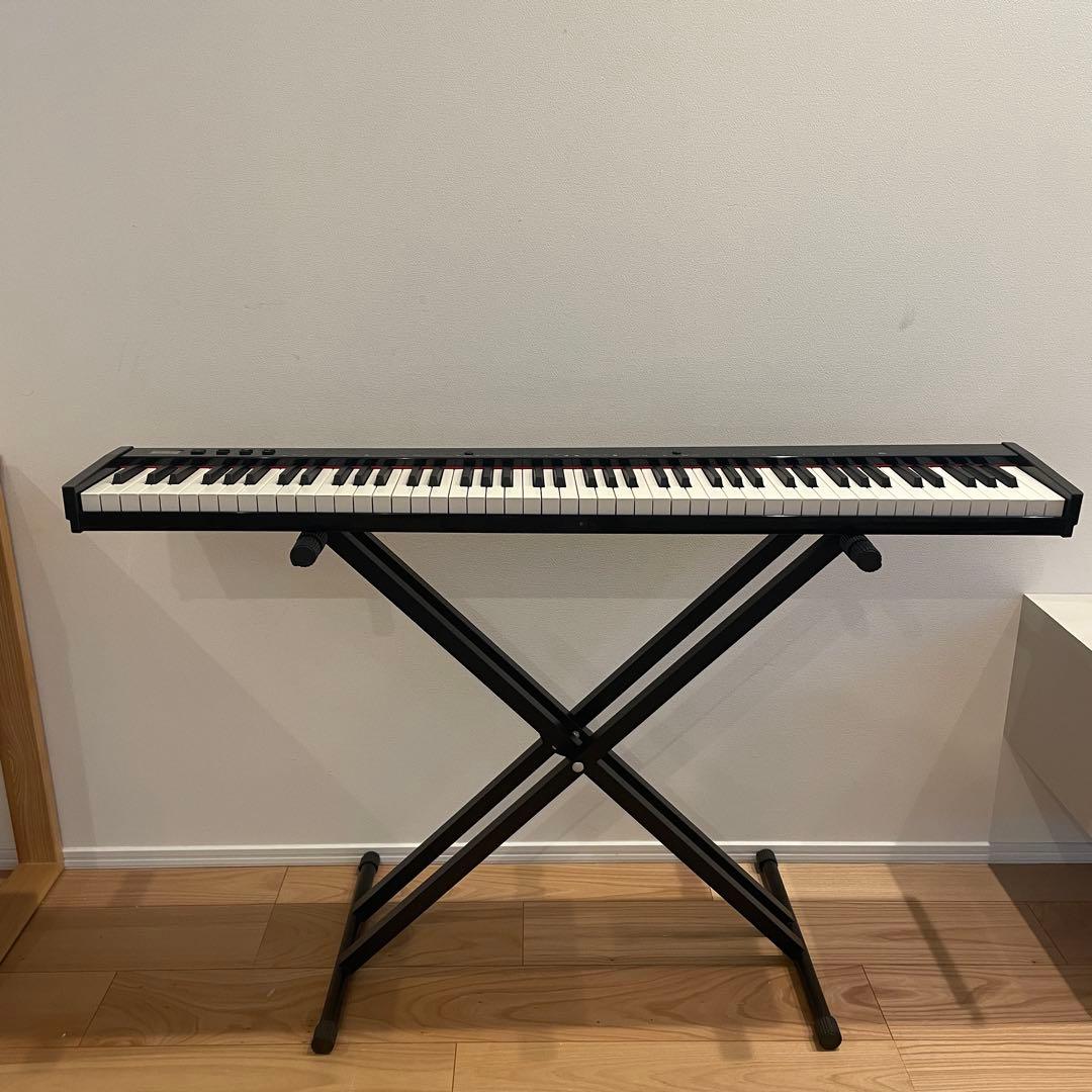 電子ピアノ キーボード 88鍵盤 ニコマク NikoMaku ペダル付き Amazon | ニコマク NikoMaku 電子ピアノ 88鍵盤 折り畳み式 SWAN-X 黒