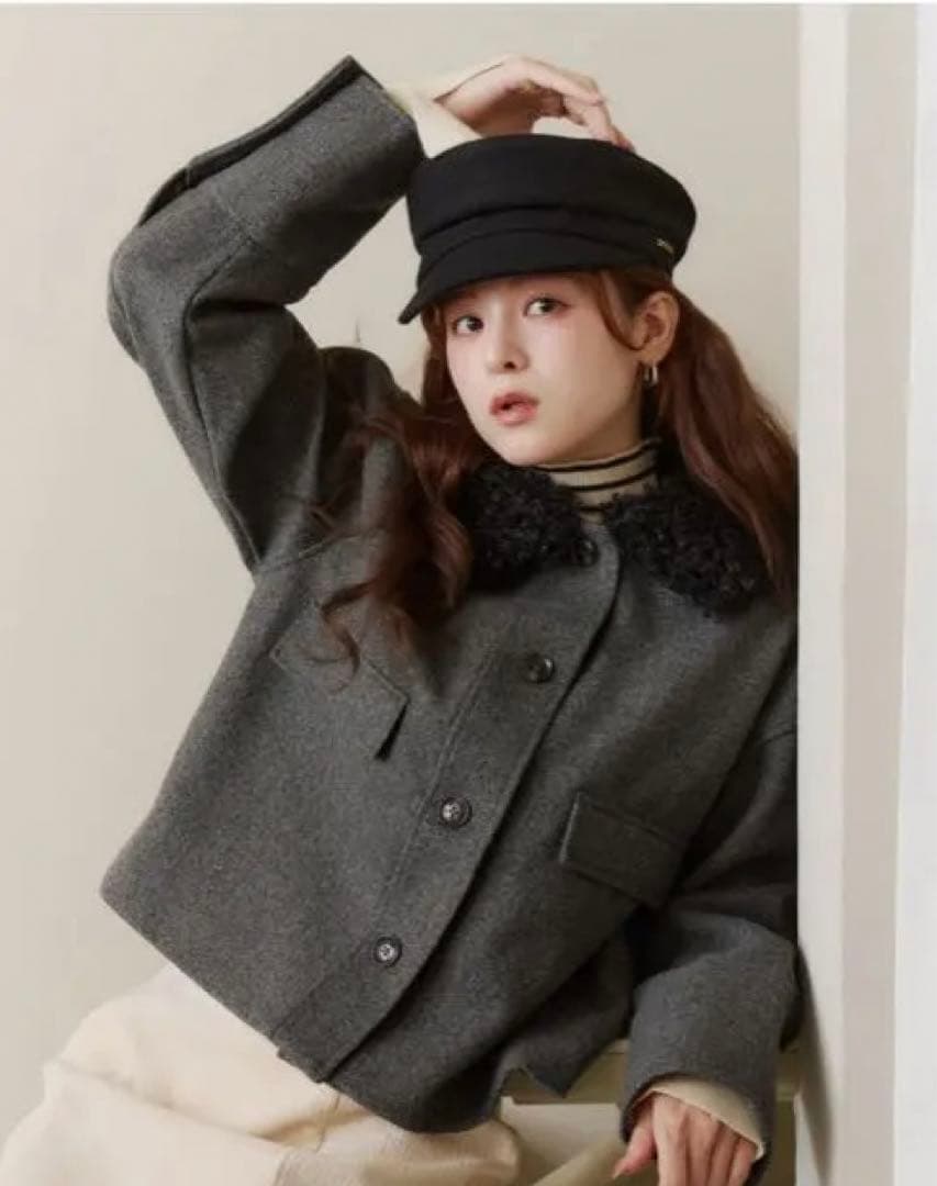 ☆m☆ 【新品未着用タグ付き】olu. フェイクウールショートアウター