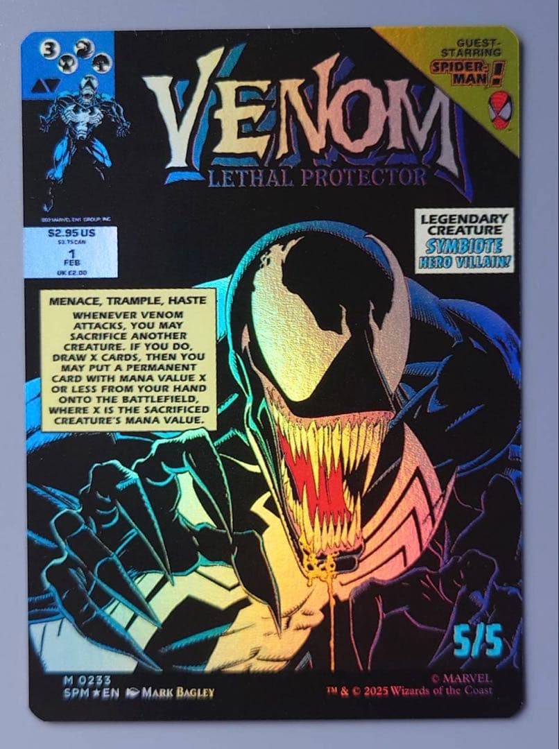 未使用 エディ ブロックリーサルプロテクター ヴェノム ボーダーレス Foil FOIL/ボーダーレス版】マジックザギャザリング SPM EN 0233 エディ