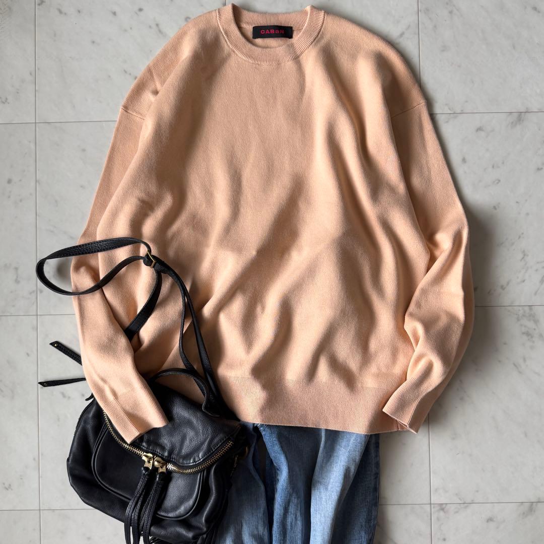 極美品キャバン CABaN トゥモローランド コットンカシミヤクルーネックニット
