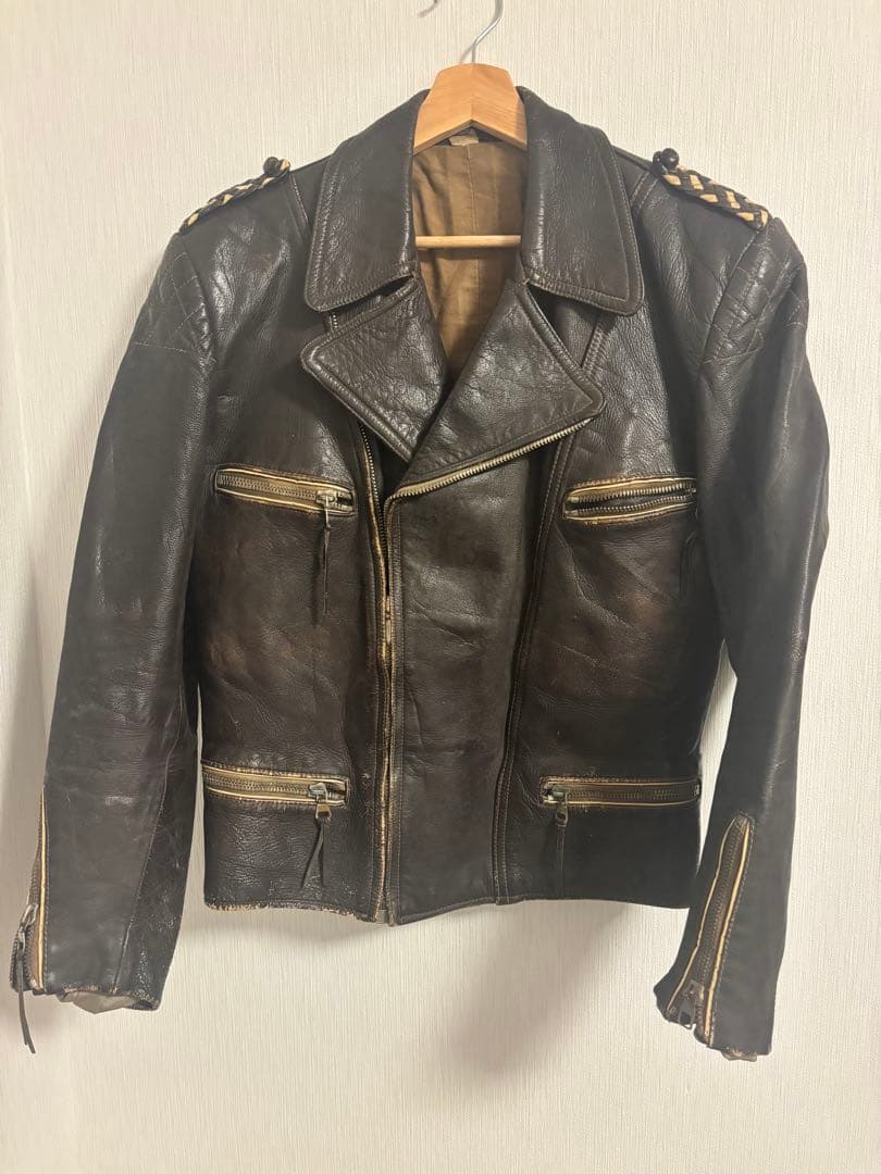 茶レザー　ジャケット　60s〜70s