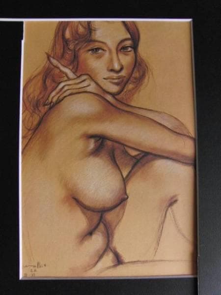 古沢　岩美、デッサンA、希少な額装用画集より、新品額装付、状態良好