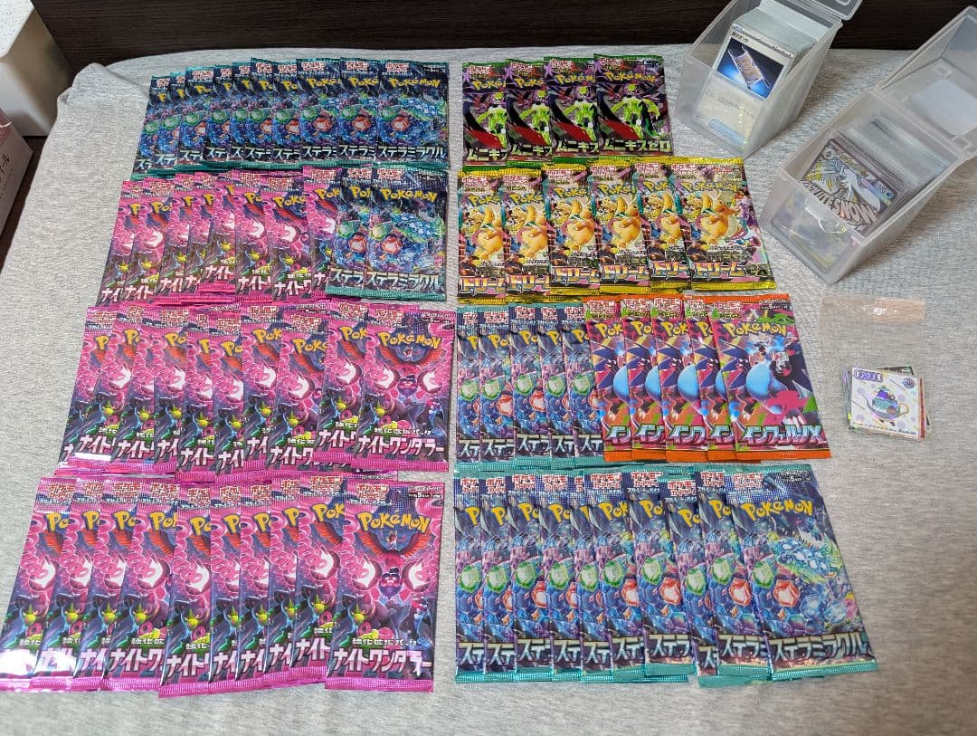 ポケカ 引退品 まとめ売り 70パック(未サーチ品)+レアカード+デッキパーツ