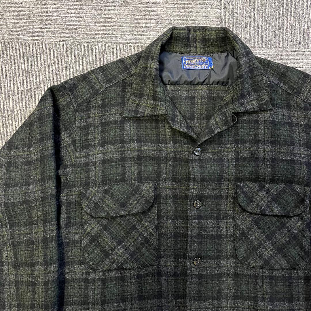60s Pendleton ボードシャツ レアカラー size L ブラック