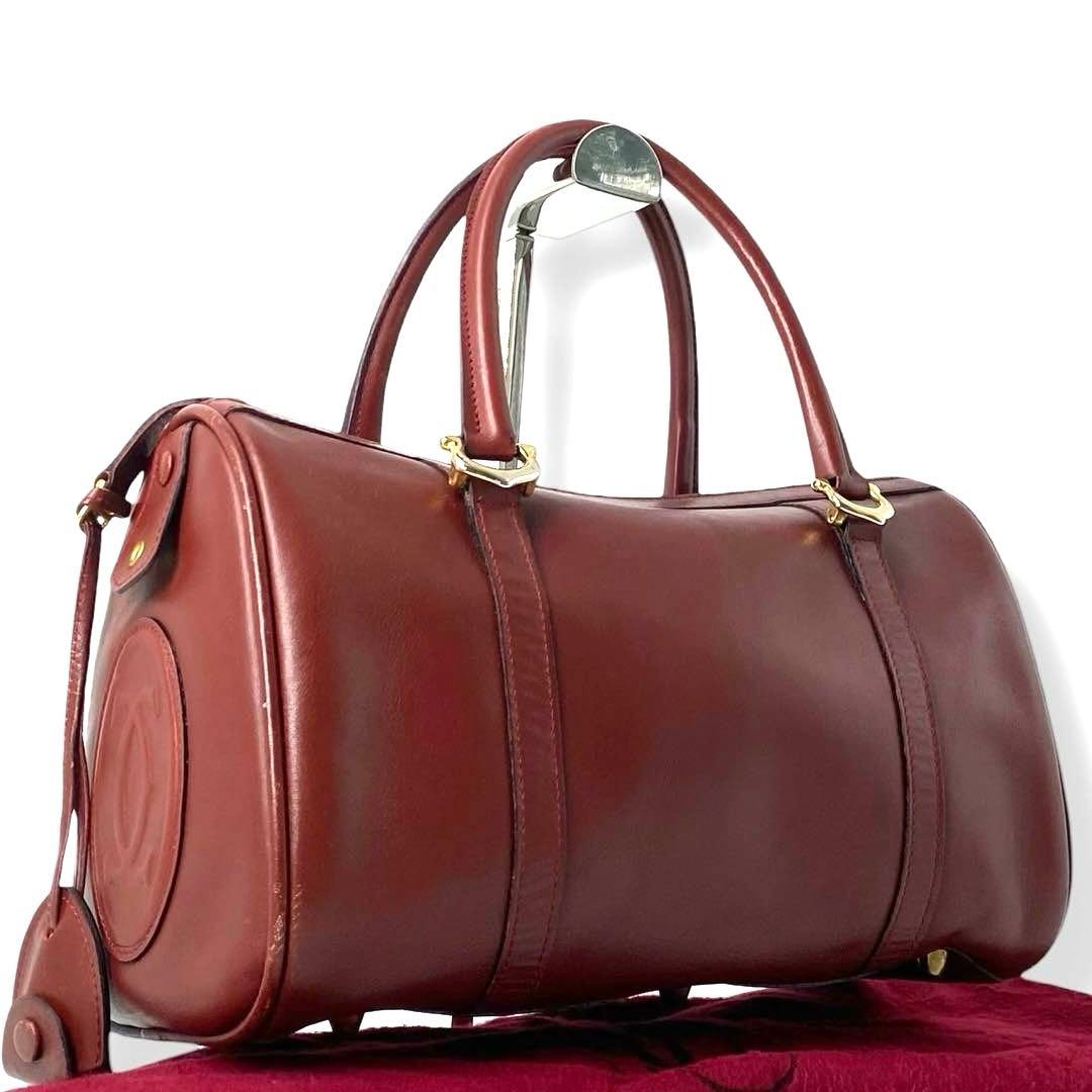 Cartier カルティエ マストライン ミニボストン 南京錠 鍵付き レザー