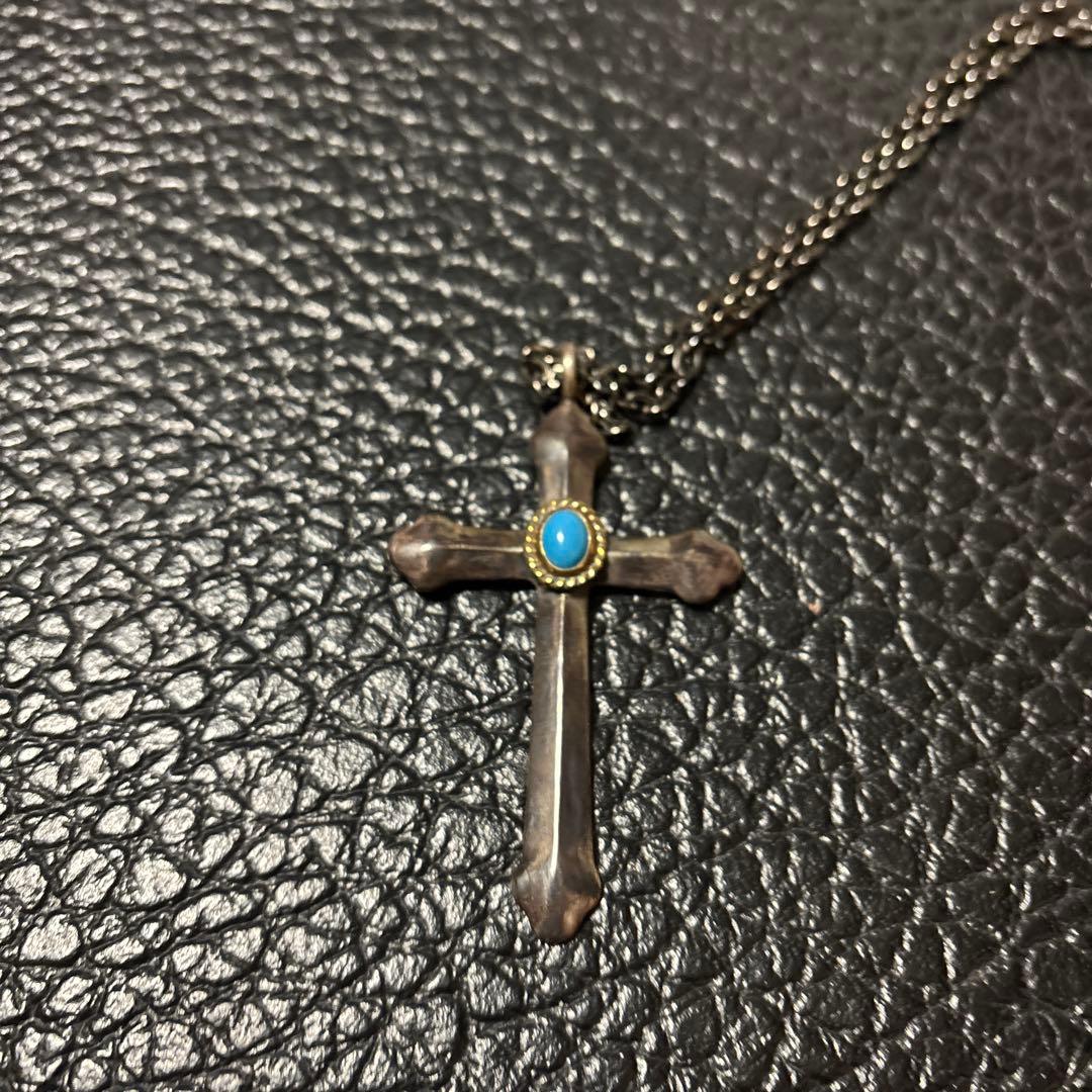 ゴローズ 金縄ターコイズクロスペンダント goro's SV シルバー　金縄