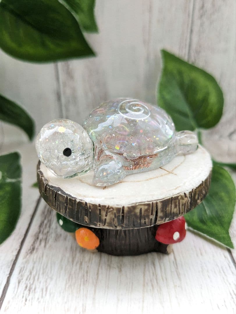 【ぴか】レインボーオーラ水晶のかめちゃん形オルゴナイト☆他３点 ぴか様専用】レインボーオーラ水晶のかめちゃん形オルゴナイト☆他3点