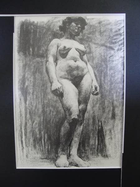 安井 曾太郎、裸婦デッサン、裸婦、希少画集画、新品額装付、状態良好