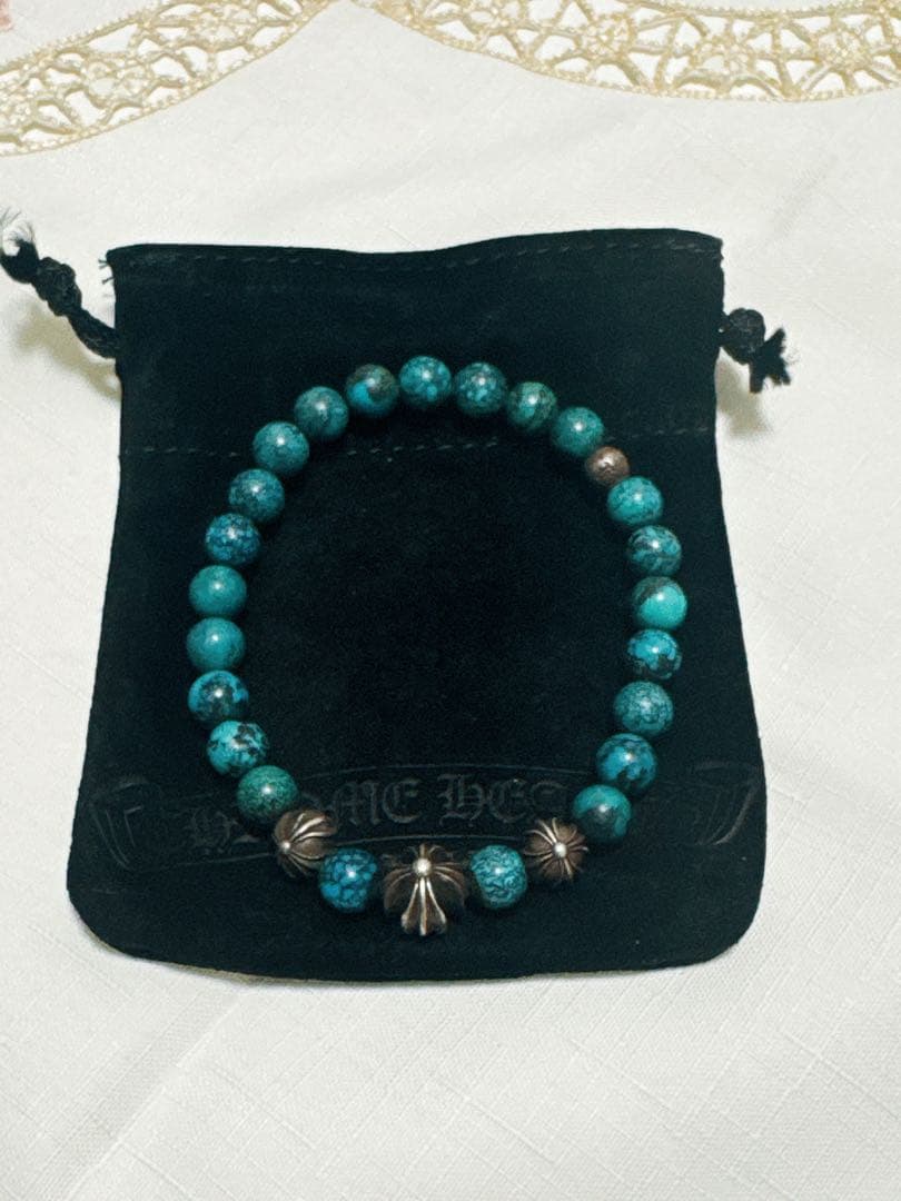 22時まで値下げ クロムハーツ ビーズブレスレット ターコイズ 8MM