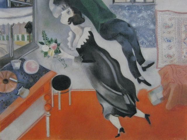 マルク・シャガール、【誕生日】、希少な画集画、新品高級額・額装付