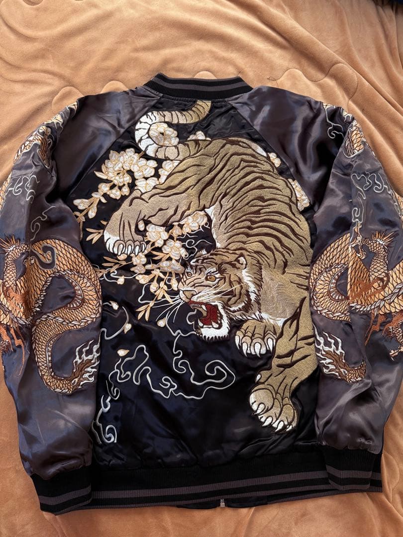 未使用 SUKAJAN 日本虎龍桜 スカジャン silk vintage 美品