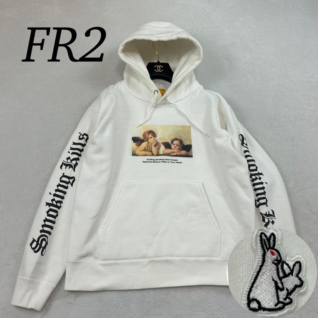 K864 L エフアールツー 天使柄 エンジェルズプルオーバーパーカー メンズ