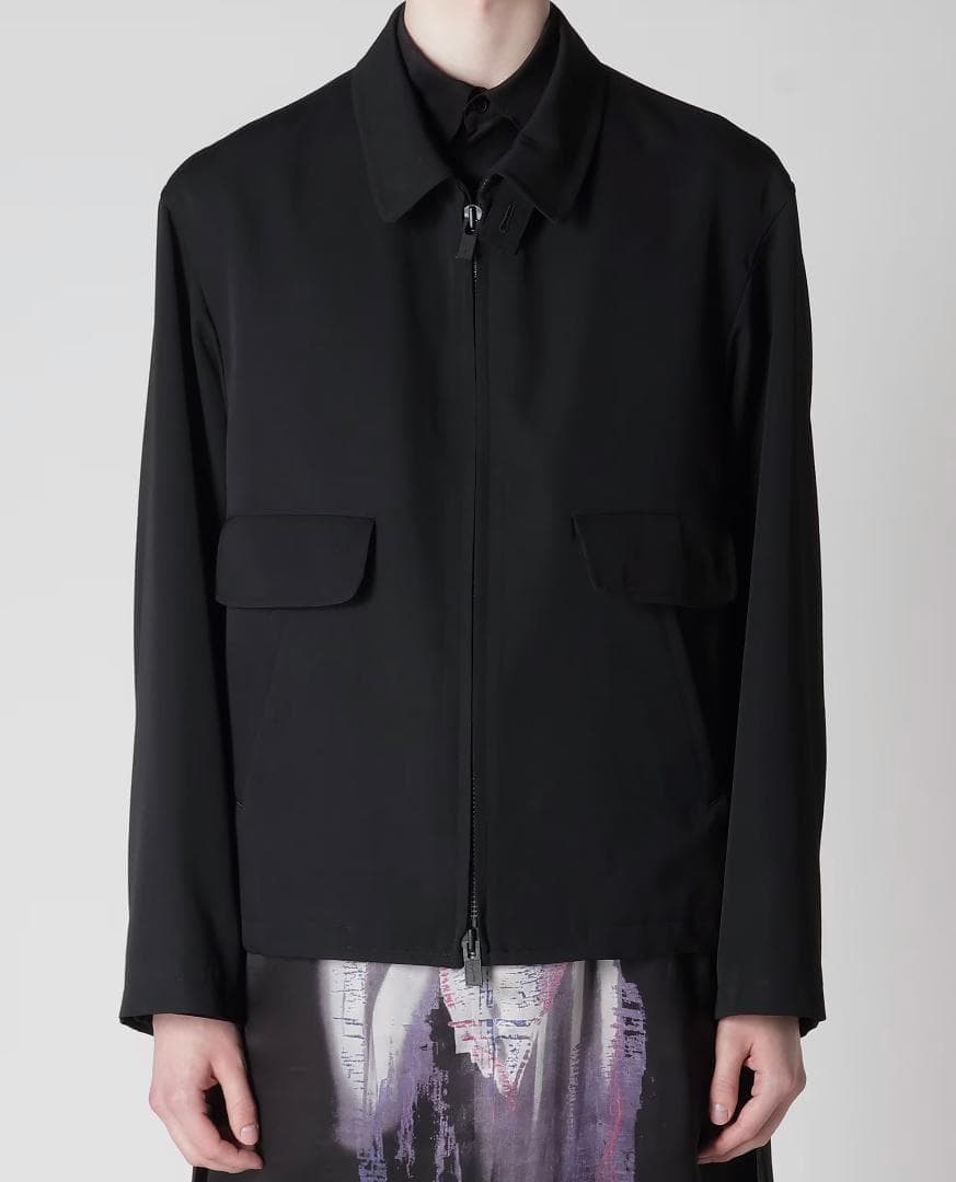 Yohji Yamamoto 24AW ウールギャバジップアップブルゾン 2 yohji yamamoto Pour Homme 24AW 衿タブ フルジップブルゾン style
