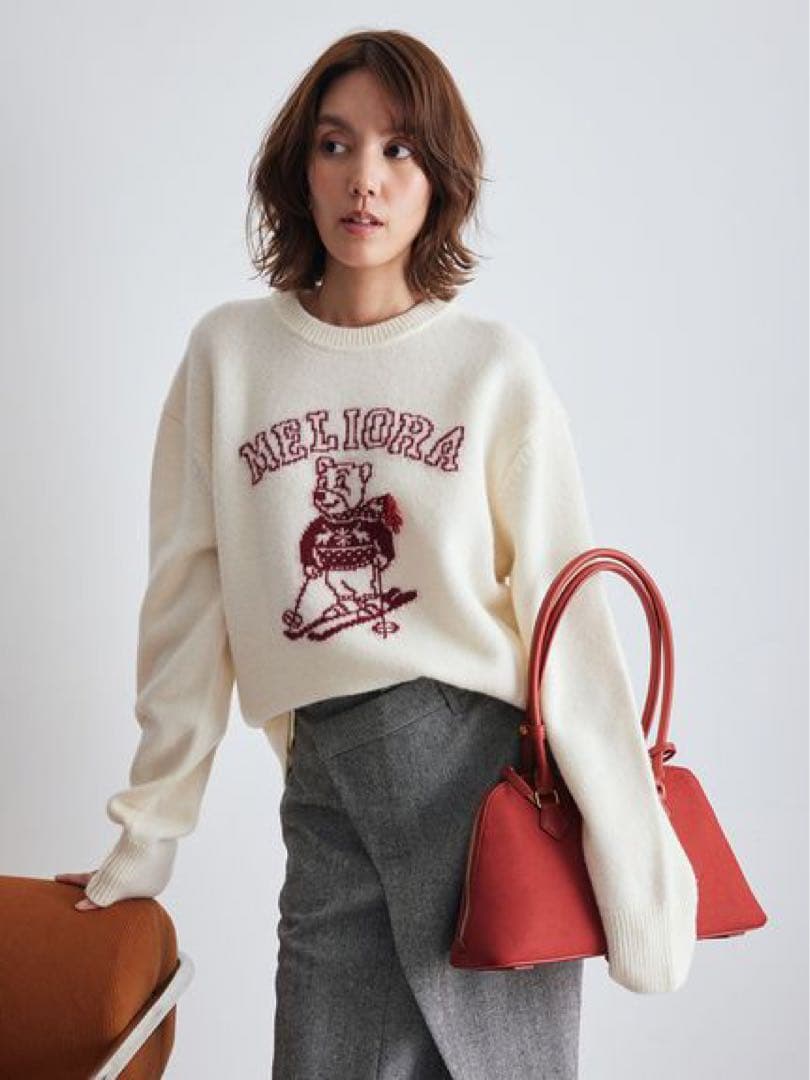 Wht＊MilaOwen MILAOクルーネックジャガードニット