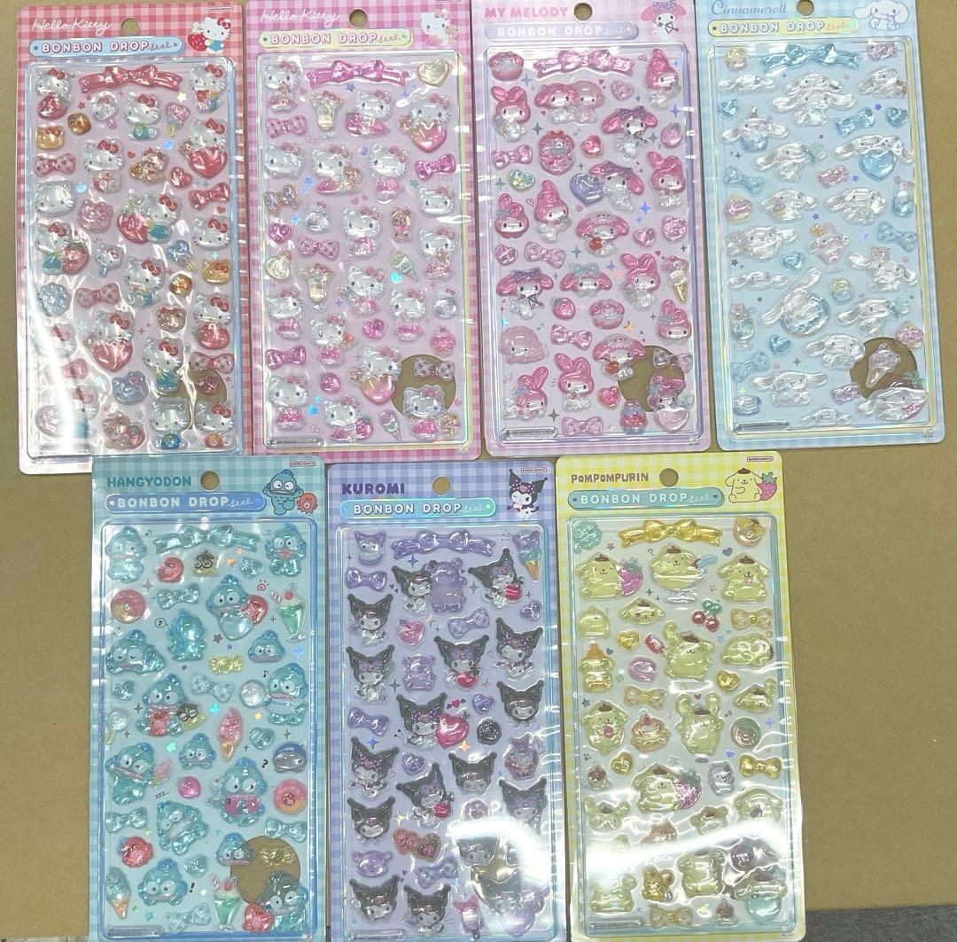 【国内正規品】新品未開封 サンリオ ボンボンドロップシール 7枚セット