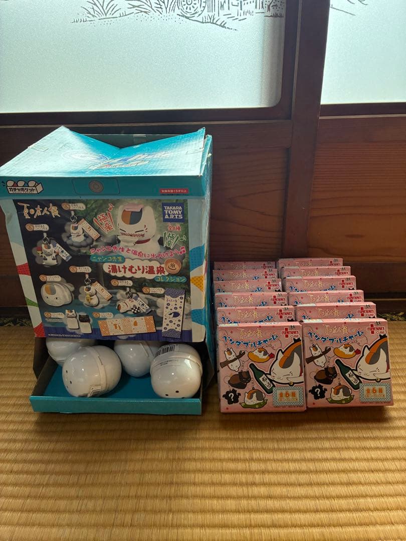 ニャンコ先生湯けむりコレクション本体セットと夏目友人帳ベジタブルチャーム