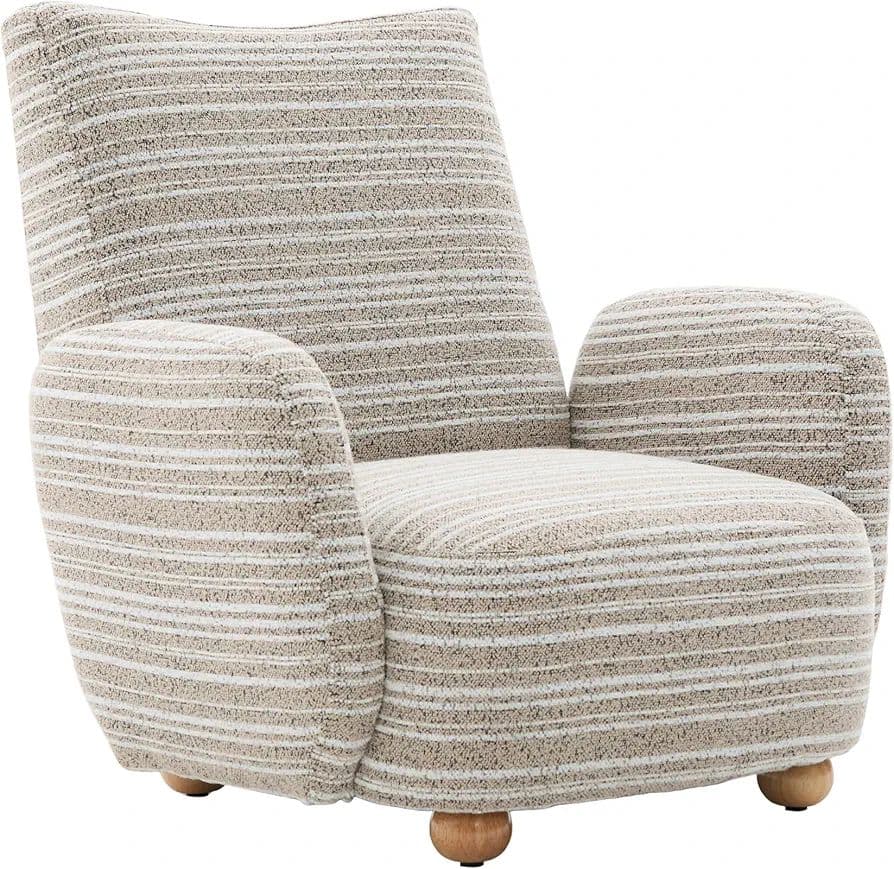 【訳あり新品】1人掛けソファ ラウンジチェア 無垢材 × シェニール生地デザイン