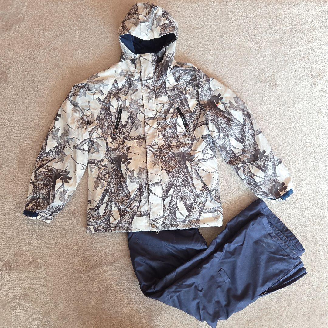 PONTAPES スノボウェア 上下セット XL リアルツリーカモ 迷彩 白 紺