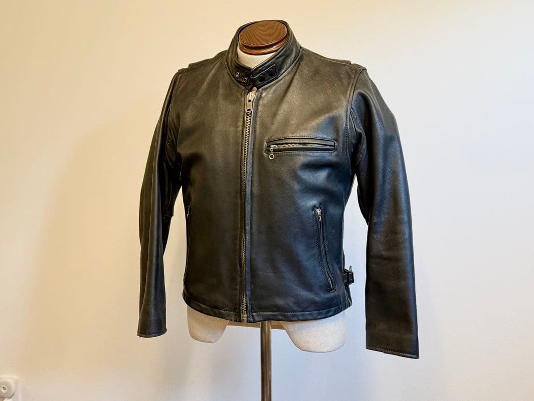 HOUSTON N.Y.C. レザーライダースジャケット サイズ36 HOUSTON / ヒューストン】 LEATHER SINGLE RIDERS JACKET / ライダース
