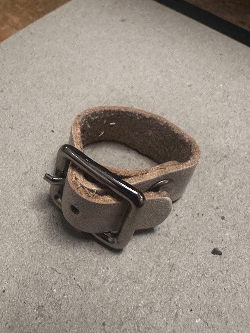 本人期初期　Martin Margiela レザーベルトリング　ブラック