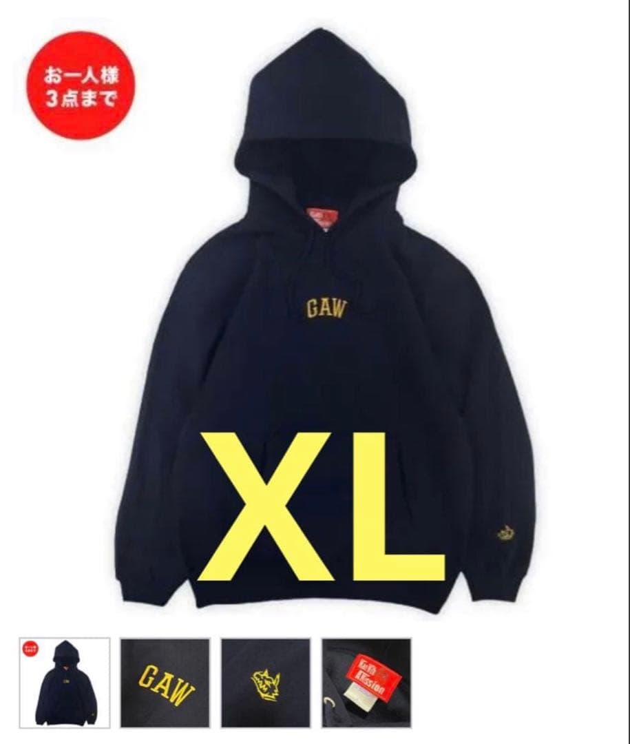 MAN WITH A MISSION GAW刺繍パーカー（ネイビー）XL