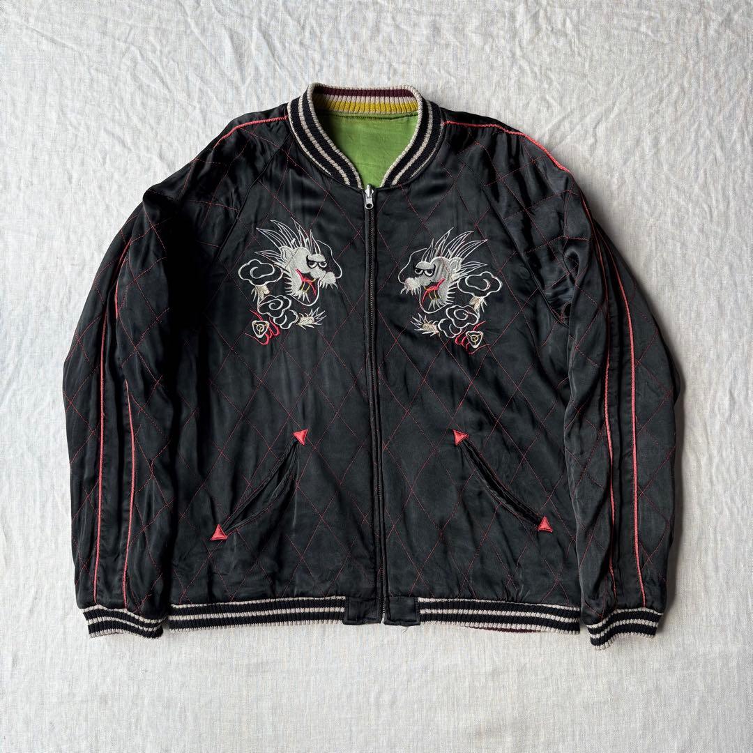 unknown キルティング スーベニアジャケット 龍 ドラゴン スカジャン 黒