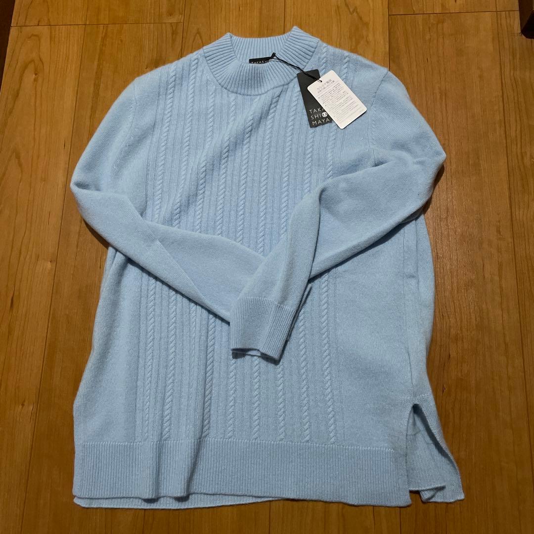 タカシマヤ　高級カシミヤセター(タグ付き) 新品】高島屋 カシミア100% Vネックセーター ニット グレー 110 - メルカリ