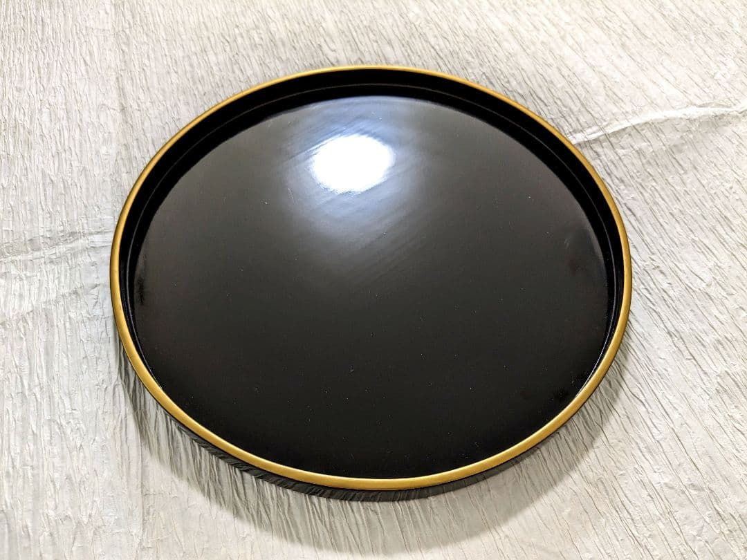 最終価格　輪島塗　金縁　盆　御膳　黒　塗